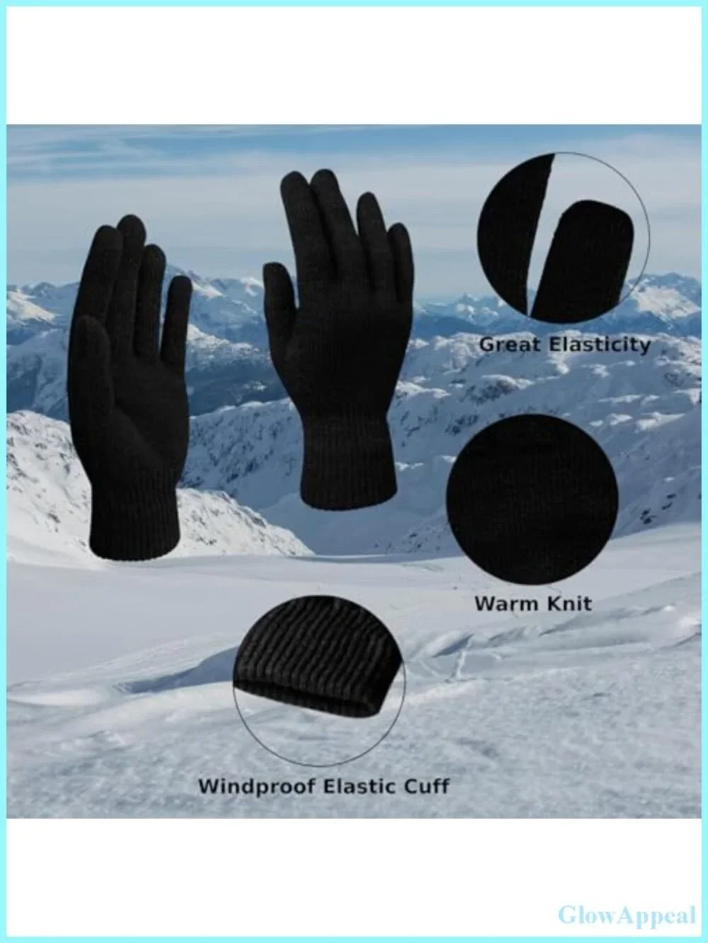 6 Pairs Winter Knit Gloves for Women Men Warm Acrylic Driving Running Hiking